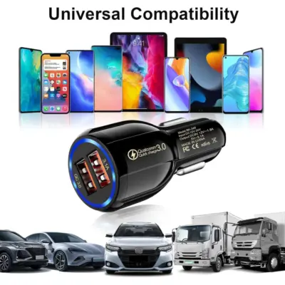 Cargador de movil para coche mechero Carga rapida doble USB 3.1A qualcomm 3.0 - Imagen 5