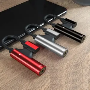 Adaptador USB-C 2 en 1 Tipo C a jack auriculares 3.5mm + carga NEGRO