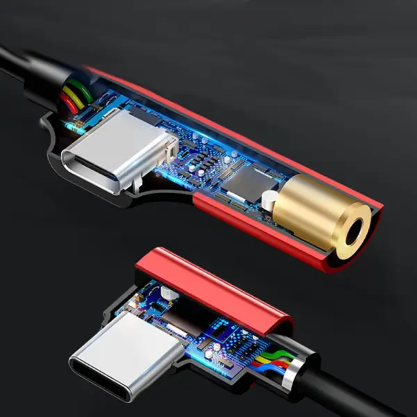 Adaptador USB-C 2 en 1 Tipo C a jack auriculares 3.5mm + carga PLATA - Imagen 4
