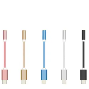 ADAPTADOR NYLON TRENZADO USB-C TIPO C 3.1 A JACK HEMBRA 3.5MM COLOR PLATA