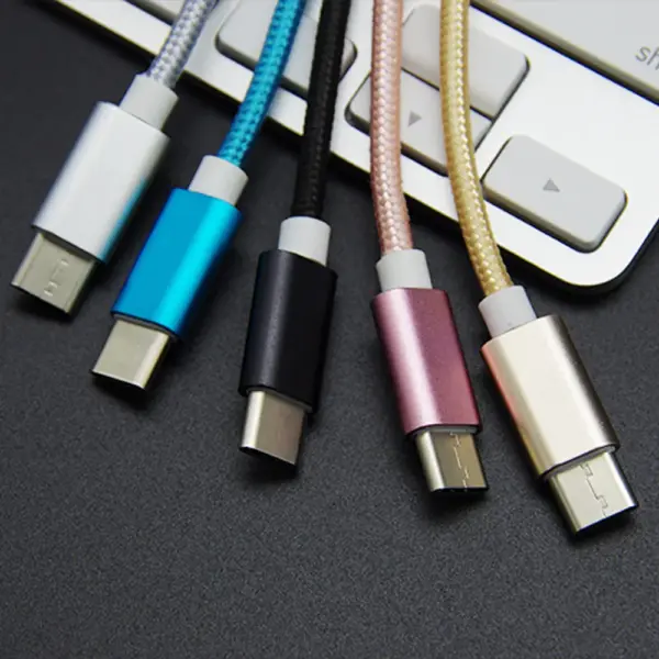 ADAPTADOR NYLON TRENZADO USB-C TIPO C 3.1 A JACK HEMBRA 3.5MM COLOR ROSA - Imagen 2