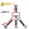 Cable Adaptador Micro USB Host HUB a 2 USB Hembra para Smartphone Tablet Android - Imagen 2