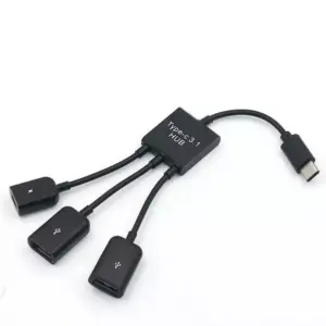 Cable Adaptador USB-C Tipo C Host HUB a 2 USB Hembra para Smartphone Tablet Android