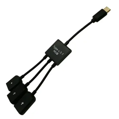 Cable Adaptador USB-C Tipo C Host HUB a 2 USB Hembra para Smartphone Tablet Android - Imagen 2