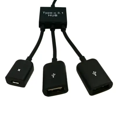 Cable Adaptador USB-C Tipo C Host HUB a 2 USB Hembra para Smartphone Tablet Android - Imagen 4
