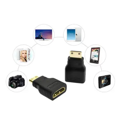 ADAPTADOR CONVERSOR MINI HDMI MACHO TIPO C A HDMI HEMBRA TIPO A CONECTOR HD TV - Imagen 3