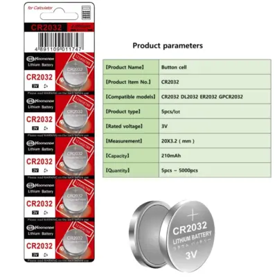 5x Pila de boton bateria original Litio CR2032 3V Koonenda - Imagen 3