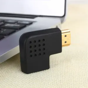 Adaptador HDMI Macho a HDMI Hembra Ángulo 90º Conector 1.4 izquierda