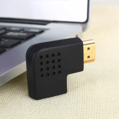 Adaptador HDMI Macho a HDMI Hembra Ángulo 90º Conector 1.4 izquierda - Imagen 2