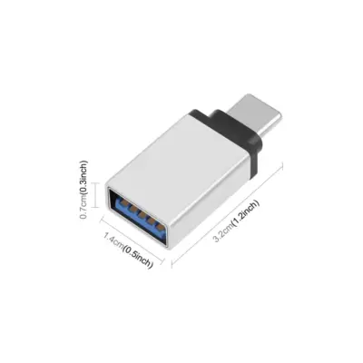 Adaptador USB 3.0 Hembra a Tipo C USB 3.1 Macho OTG PLATA - Imagen 2