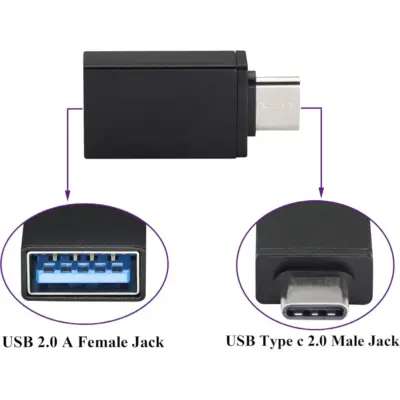 Adaptador USB 3.0 Hembra a Tipo C USB 3.1 Macho OTG NEGRO - Imagen 5