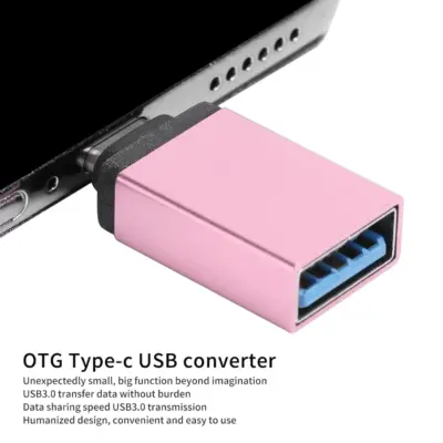 Adaptador USB 3.0 Hembra a Tipo C USB 3.1 Macho OTG ROSA - Imagen 4