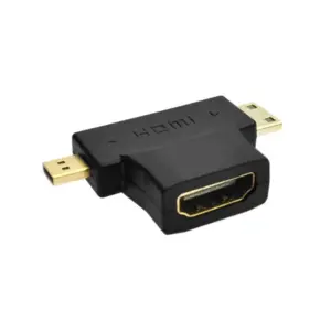 Conector Adaptador Convertidor 3 en 1 HDMI v1.4 hembra a mini y micro HDMI macho
