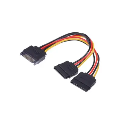 Cable Adaptador Divisor Splitter Alimentación SATA 15 PIN MACHO A DOBLE 2x Hembra 20CM