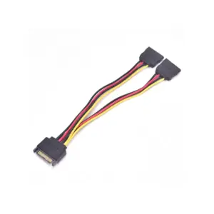 Cable Adaptador Divisor Splitter Alimentación SATA 15 PIN MACHO A DOBLE 2x Hembra 20CM