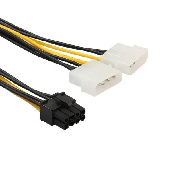 Cable de Alimentacion Tarjeta Gráfica 8 Pines (6+2) PCI Express PCIe a Doble Molex 18cm - Imagen 4