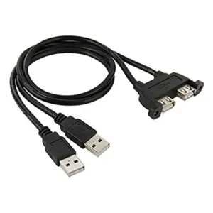 Cable alargador doble usb macho a doble usb hembra 50cm