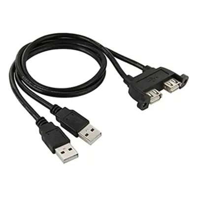 Cable alargador doble usb macho a doble usb hembra 50cm