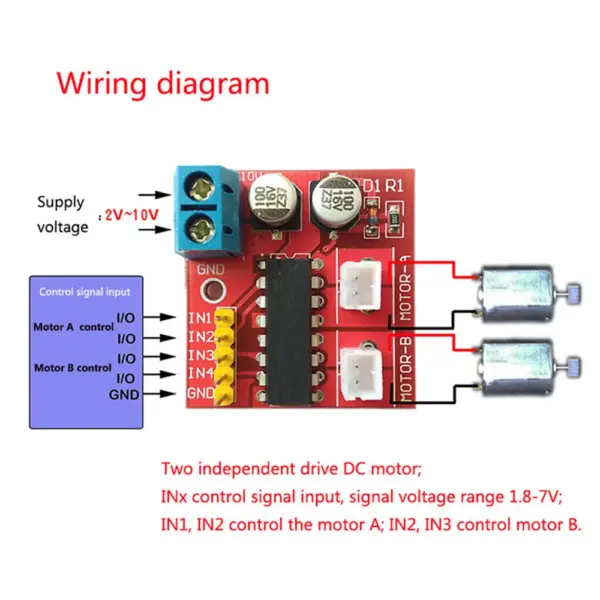 Modulo controlador motor CC doble canal 2.5A Superior a L298N PWM - Imagen 2