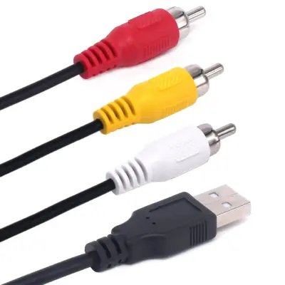 Cable adaptador USB Macho a 3 RCA Macho Divisor Audio Video AV Compuesto TV/Mac/PC REF2007 - Imagen 2