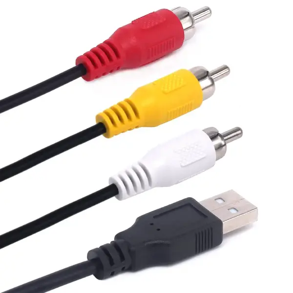 Cable adaptador USB Macho a 3 RCA Macho Divisor Audio Video AV Compuesto TV/Mac/PC REF2007 - Imagen 2