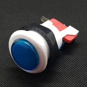 Pulsador arcade azul 33mm exterior 24mm interior recreativa bartop REF2042
