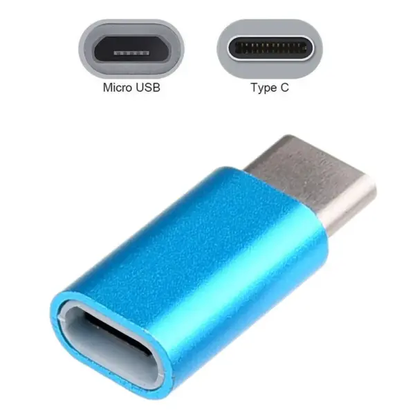 ADAPTADOR CABLE MICRO USB A TIPO C AZUL REF2053
