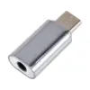ADAPTADOR USB-C TIPO C 3.1 A JACK HEMBRA 3.5MM HUAWEI XIAOMI COLOR PLATA REF2057