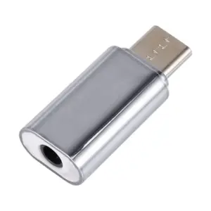 ADAPTADOR USB-C TIPO C 3.1 A JACK HEMBRA 3.5MM HUAWEI XIAOMI COLOR PLATA REF2057
