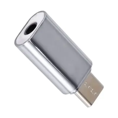 ADAPTADOR USB-C TIPO C 3.1 A JACK HEMBRA 3.5MM HUAWEI XIAOMI COLOR PLATA REF2057 - Imagen 2