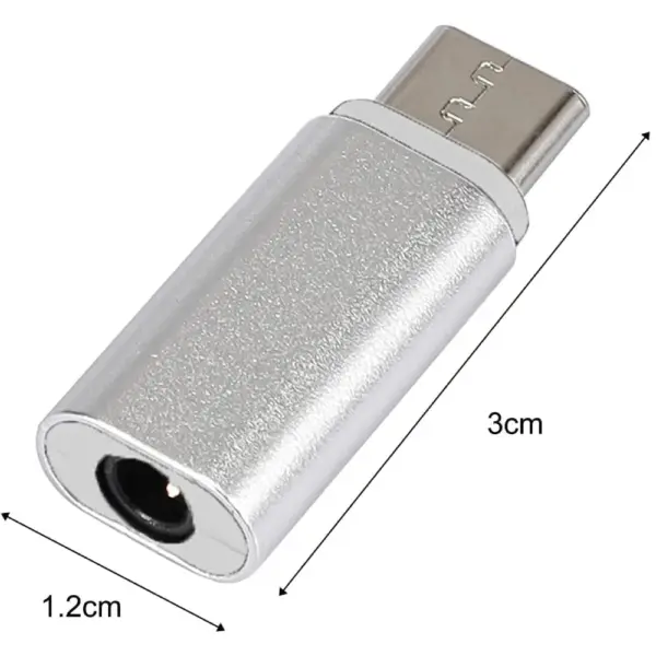 ADAPTADOR USB-C TIPO C 3.1 A JACK HEMBRA 3.5MM HUAWEI XIAOMI COLOR PLATA REF2057 - Imagen 3