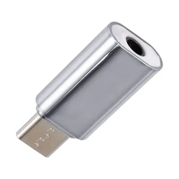ADAPTADOR USB-C TIPO C 3.1 A JACK HEMBRA 3.5MM HUAWEI XIAOMI COLOR PLATA REF2057 - Imagen 4