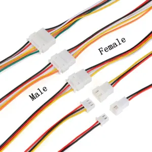 2x Pareja Cable conector XH 2.54mm macho y hembra 4 pin carga de batería JST 20CM 1007-26 AWG REF2069