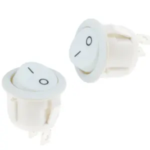 2x Interruptor ON OFF Redondo Blanco PANEL 220v 250v 10A empotrable boton REF2087