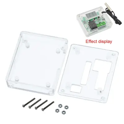 Caja Carcasa ABS transparente Termostato W1209 DC 12V controlador temperatura