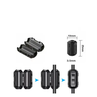 Anillo de ferrita con clip filtro interferencias magneticas