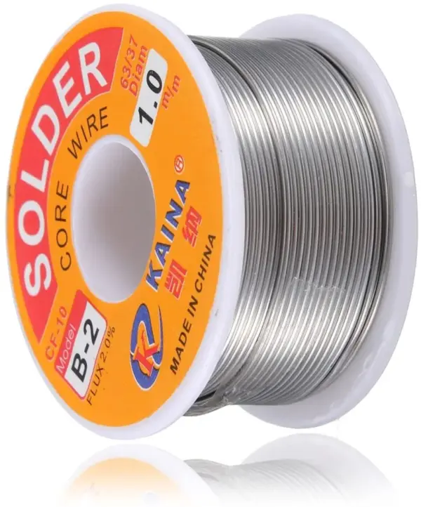 Rollo Estaño 63% S 37% Pb para soldadura electronica 1mm 100GR REF2124