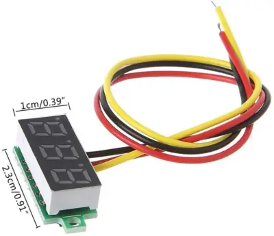Mini Voltimetro 100v DC 0,36 Pulgadas 3 hilos Amarillo REF2125 - Imagen 2