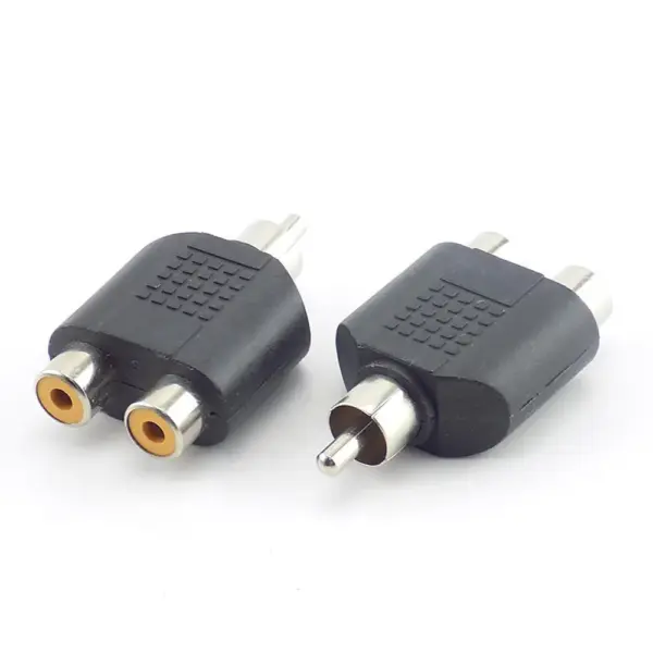 CONECTOR ADAPTADOR 2 RCA HEMBRA A 1 RCA MACHO REF2130