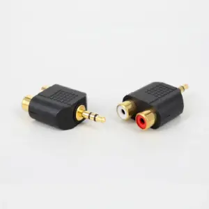 Conector adaptador JACK MACHO TRS 3,5mm ESTEREO a 2 RCA HEMBRA REF2132