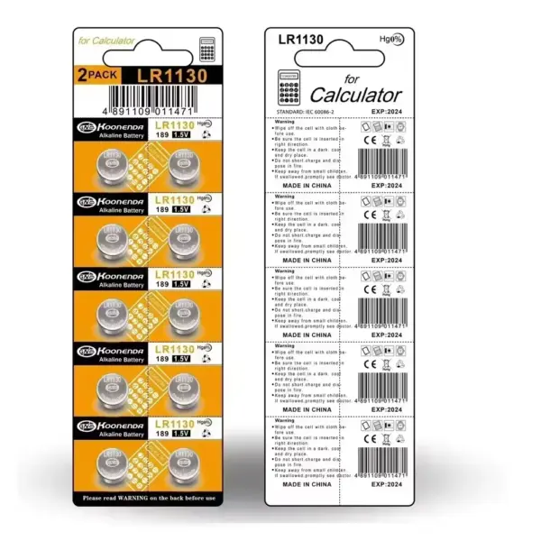 10x Pilas BOTON AG10 LR54 LR1130 SR1130SW - Imagen 2