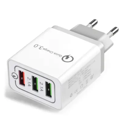 Cargador 3 puertos USB carga rapida 3,0 QC smartphone Samsung Huawei Xiaomi REF2193