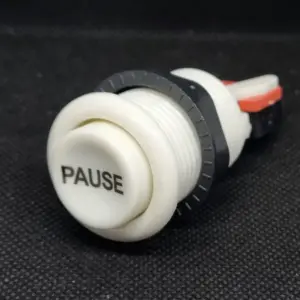 Pulsador Arcade 33mm Blanco PAUSE concavo