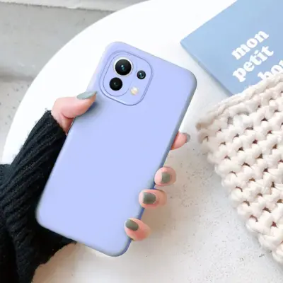 Funda Xiaomi Mi 11 Carcasa Silicona Gel TPU Lisa Para Xiaomi Mi 11 5G 6.81 Morado claro