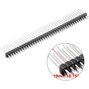 5X TIRA 2x40 PINES 2,54 MM 19 MM LARGO PINES