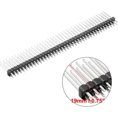 5X TIRA 2x40 PINES 2,54 MM 19 MM LARGO PINES
