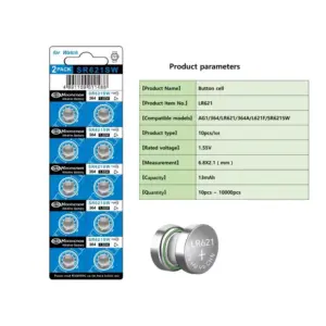 10x Pilas BOTON AG1 LR621 364 SR621 1.55V