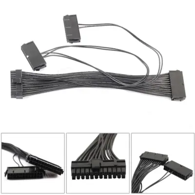 Cable alimentacion 24 pin (20+4) macho a 3x 24 pin hembra mineria REF2236 - Imagen 2