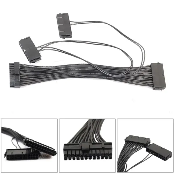 Cable alimentacion 24 pin (20+4) macho a 3x 24 pin hembra mineria REF2236 - Imagen 2