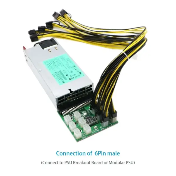 Cable alimentacion 6 pin macho PCI-e a 8 pin (6 + 2) macho PCI-e a GPU 50CM - Imagen 3